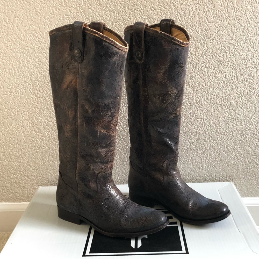 Frye Melissa Button chocolate boots 7.5